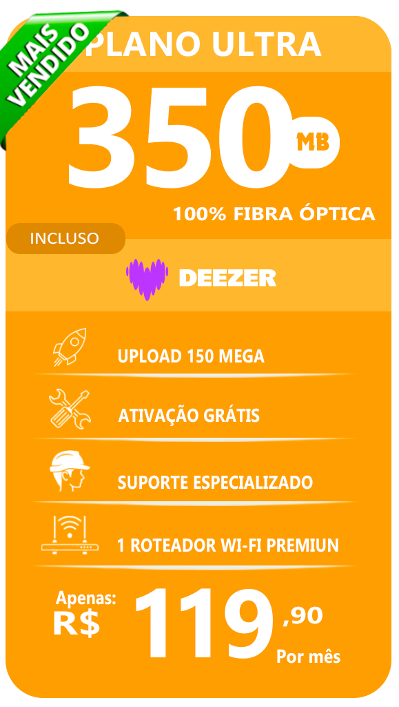 Placote de internet 350 Mega